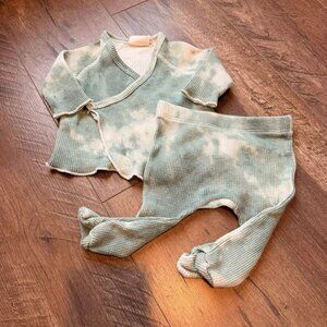 0-3M Spearmint Love Waffle Set